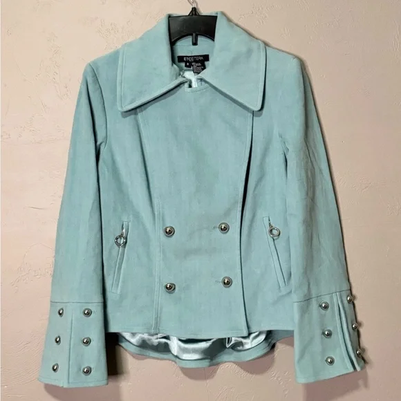 Etcetera Women's Light Blue Double-Breasted Jacket - Picture 1 of 8